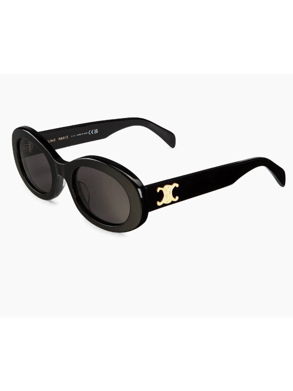 Celine CL40194U Triomphe oval sunglasses black acetate with gray lenses